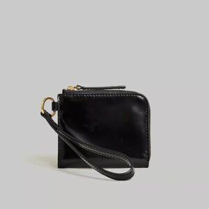 NWT MADEWELL LEATHER WALLET CC MONEY L ZIP BLACK